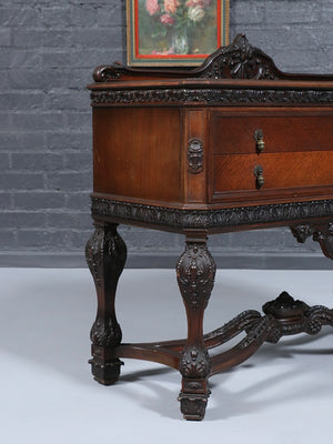 American Victorian Carved Mahogany Buffet Server / Sideboard, c.1900’s