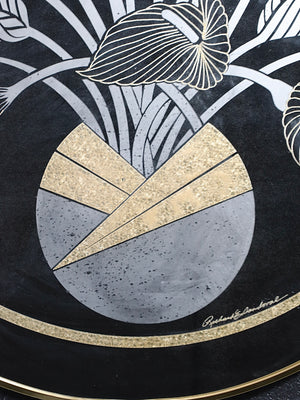 Post Modern Lily Flowers Wall Mirror by Richard Sandoval for Windsor Art, c.1980’s