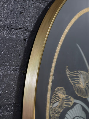 Post Modern Lily Flowers Wall Mirror by Richard Sandoval for Windsor Art, c.1980’s