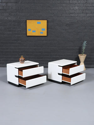 Pair of Post Modern Lacquered Night Stands by Roger Rougier, c.1980’s