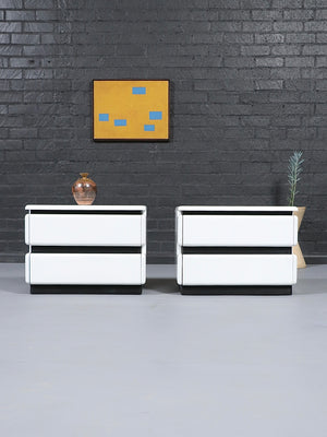 Pair of Post Modern Lacquered Night Stands by Roger Rougier, c.1980’s