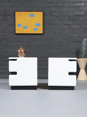 Pair of Post Modern Lacquered Night Stands by Roger Rougier, c.1980’s