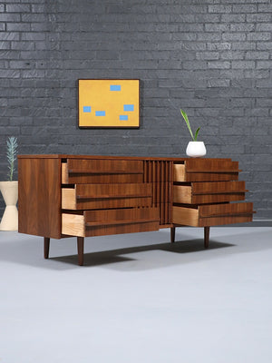 Mid-Century Modern Curved-Front Walnut Dresser, c.1960’s