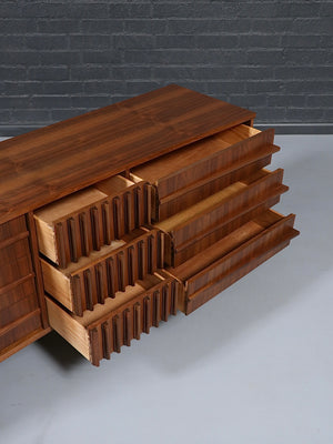 Mid-Century Modern Curved-Front Walnut Dresser, c.1960’s
