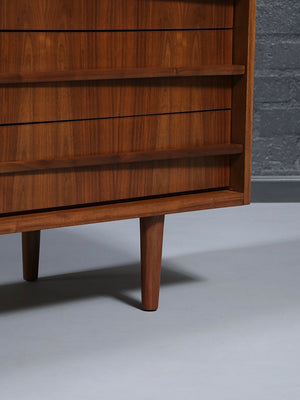 Mid-Century Modern Curved-Front Walnut Dresser, c.1960’s