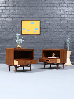 Pair of Mid-Century Modern “Sculptra” Night Stands by Broyhill, c.1960’s