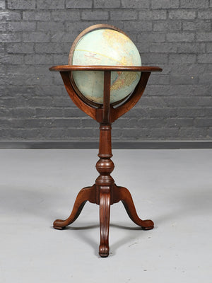 Vintage American Classical Revival Replogle “Comprehensive” Walnut World Globe, c.1960’s