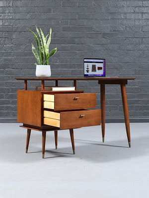 Mid Century Modern Two-Drawer Writing Desk, c.1960's