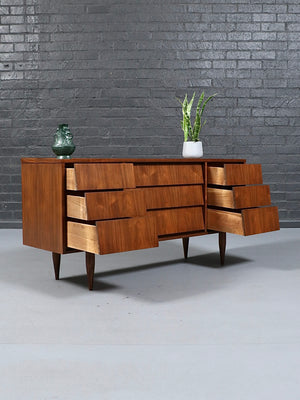 Mid Century Modern Walnut Dresser with Louvered Fronts, c.1960's