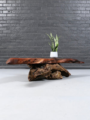 Vintage California Live-Edge Redwood Root Coffee Table, c.1970’s