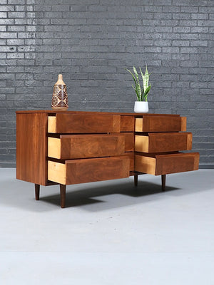 Mid Century Modern Walnut Dresser with Sculptural Fronts, c.1960's