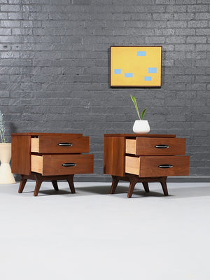 Pair of Mid-Century Modern Walnut Night Stands, c.1960’s