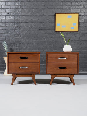 Pair of Mid-Century Modern Walnut Night Stands, c.1960’s