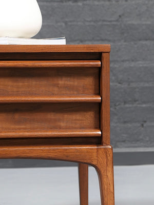 Pair of Mid-Century Modern “Rhythm” Walnut Night Stands by Lane, c.1960’s