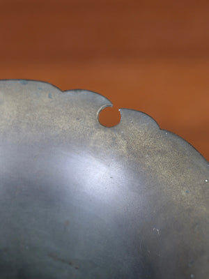 French Art Nouveau Iris Relief Repoussé Brass Vase, c.1920’s