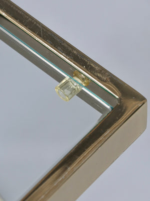 Pair of Mid-Century Modern Brass & Glass Floating Cantilever Side Tables, c.1970’s