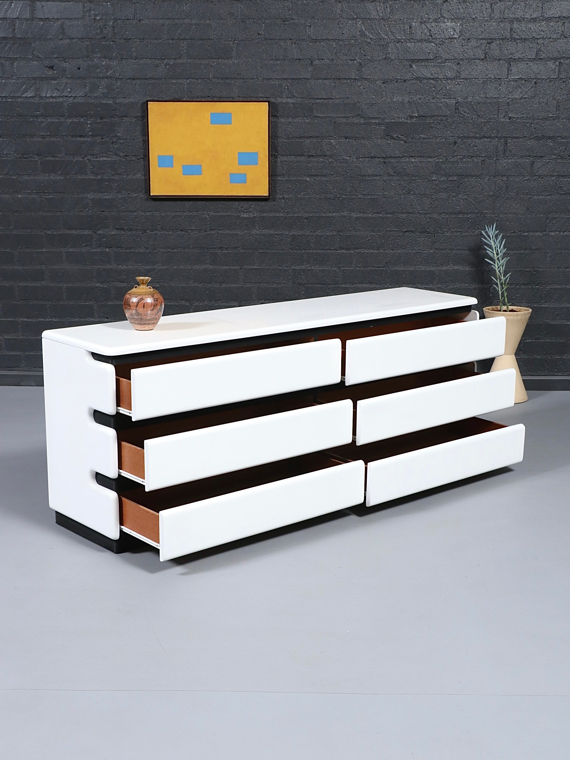 Vintage Post Modern Lacquered Dresser by Roger Rougier, c.1980's – Vintage Supply Vintage Post Modern Lacquered Dresser by Roger Rougier, c.1980's – Vintage Supply