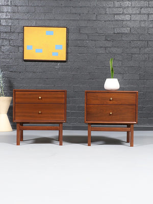 Pair of Mid-Century Modern Walnut Night Stands by American of Martinsville, c.1950’s