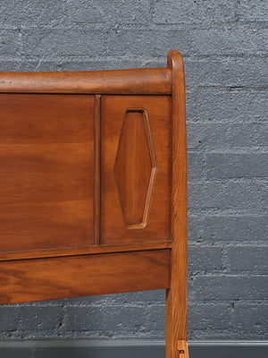 Mid-Century Modern Full-Size Sculpted Walnut Bed Frame, c.1960’s