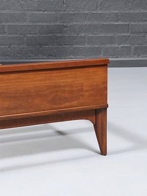 Mid-Century Modern Full-Size Sculpted Walnut Bed Frame, c.1960’s