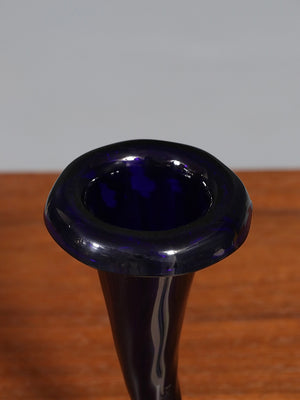 Pair of Victorian Gilt Brass  Hand & Amethyst Glass Cornucopia Vases w/ Marble Bases, c.1900’s