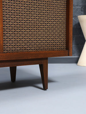 Mid-Century Sears Silvertone AM/FM Stereo Console w/ Turntable Credenza, c.1950’s