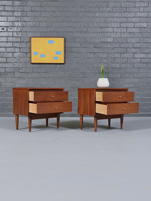 Pair of Mid-Century Modern Walnut Night Stands, c.1960’s