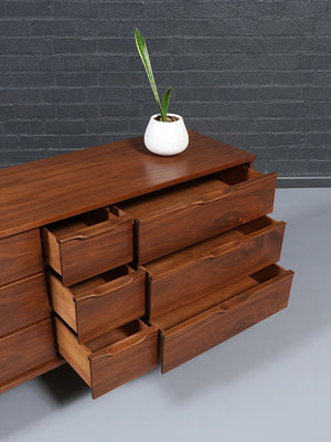 Mid-Century Modern 9-Drawer Walnut Dresser, c.1960’s