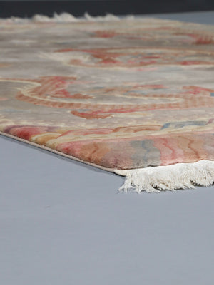 Vintage Chinese Art Deco Hand-Knotted Wool Dragon Rug, c.1950’s