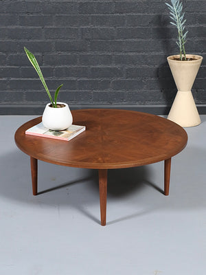 Mid-Century Modern Round Walnut Coffee Table by Lane, c.1960’s