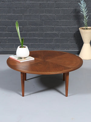 Mid-Century Modern Round Walnut Coffee Table by Lane, c.1960’s