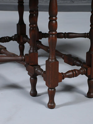 English Colonial Style Drop-Leaf Gateleg Table w/ Drawer, c.1940’s