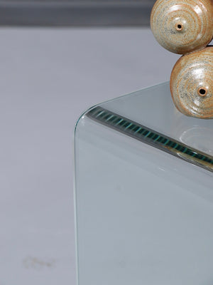 Vintage Post Modern Waterfall Glass Coffee Table, c.1980’s
