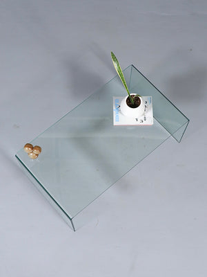 Vintage Post Modern Waterfall Glass Coffee Table, c.1980’s