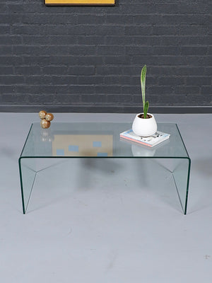 Vintage Post Modern Waterfall Glass Coffee Table, c.1980’s