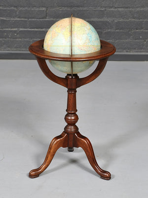 Vintage American Classical Revival Replogle “Comprehensive” Walnut World Globe, c.1960’s