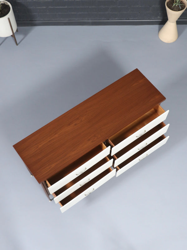 Mid-Century Californian Modern Two-Tone Lacquered & Walnut Dresser, c.1960’s