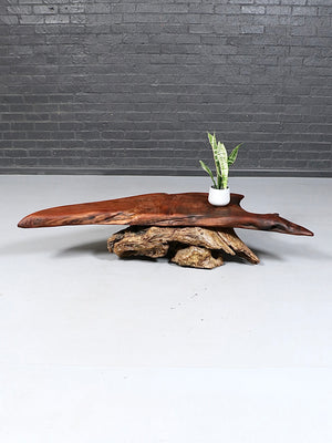 Vintage California Live-Edge Redwood Root Coffee Table, c.1970’s