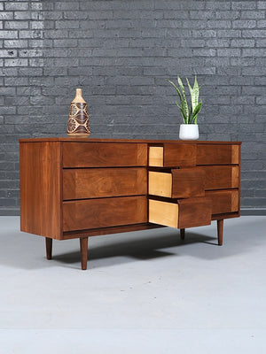 Mid Century Modern Walnut Dresser with Sculptural Fronts, c.1960's