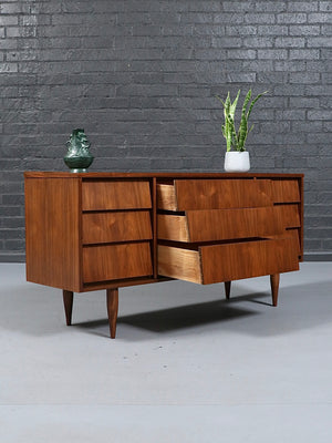 Mid Century Modern Walnut Dresser with Louvered Fronts, c.1960's