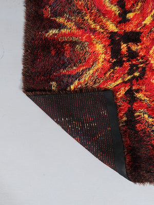 Finnish Modern Rya Rug “Tulikukka” by Satu Peura, c.1960’s