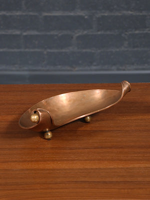 Mid-Century Mexican Modernist Footed Copper Tray by Los Castillos, c.1960’s