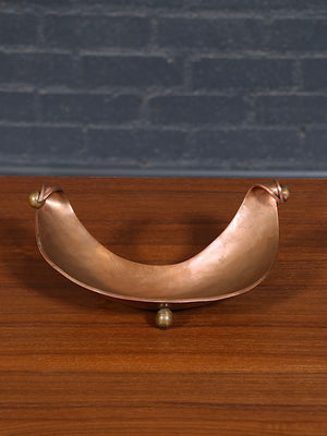 Mid-Century Mexican Modernist Footed Copper Tray by Los Castillos, c.1960’s