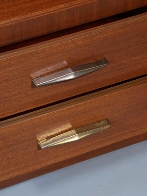 Pair of Mid-Century Modern Tiered Night Stands by Bookcase, c.1960’s