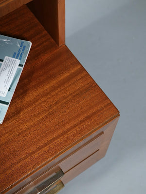 Pair of Mid-Century Modern Tiered Night Stands by Bookcase, c.1960’s