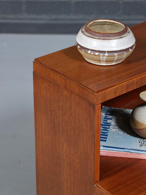 Pair of Mid-Century Modern Tiered Night Stands by Bookcase, c.1960’s