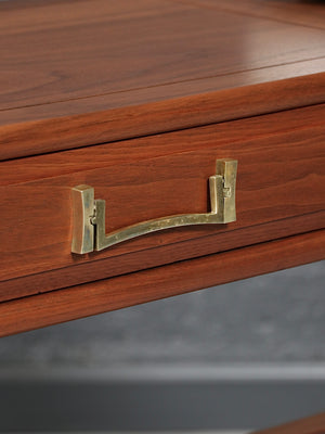 Mid-Century Modern Walnut Console Table w/ Bookshelf, c.1960’s