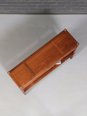 Mid-Century Modern Walnut Console Table w/ Bookshelf, c.1960’s