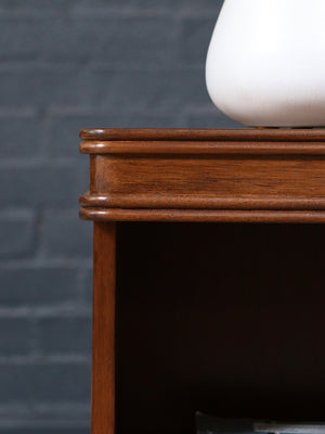 Pair of Art Deco Mahogany Tier Night Stands w/ Bookcase, c.1940’s