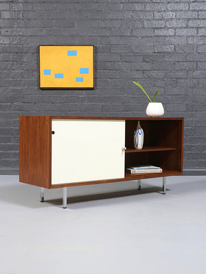 Mid-Century Modern Two-Tone Lacquered & Walnut Credenza, c.1960’s